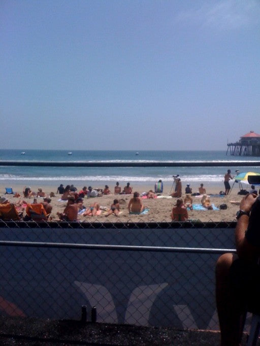 No, that's not your swimming pool.  Yes, that is Huntington Beach Pier.